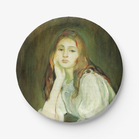 Julie Daydreaming (Schöne junge Frau) Pappteller (Vorderseite)