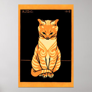 Julie de Graag 1917 Tier POSTER DRUCK Hund Katze