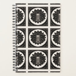 Julie de Graag 2022 Muster Schwarz-Weiß-Blume Planer