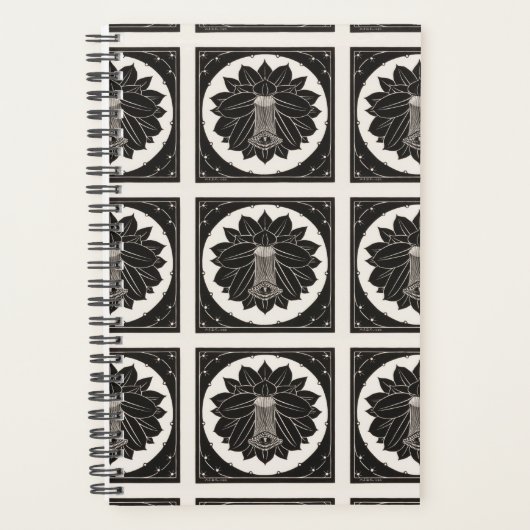 Julie de Graag 2022 Muster Schwarz-Weiß-Blume Planer (Vorderseite)