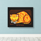 Julie de Graag Dezember Cat Leinwanddruck (Insitu (Holzboden))