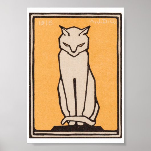 Julie de Graag Sitzende Katze Poster (Vorne)