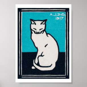 Julie de Graag Sitzende Katze Poster