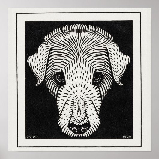 Julie de Graag, Vintager Retro Dog Poster (Vorne)