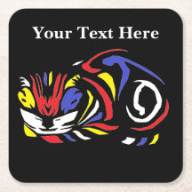 Julie de Graag Woodcut cat (mehrfarbig)