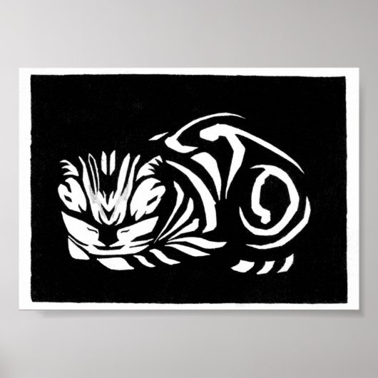Julie de Graag Woodcut cat Poster (Vorne)