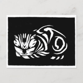 Julie de Graag Woodcut cat Postkarte