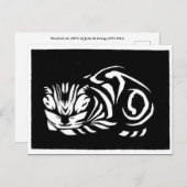 Julie de Graag Woodcut cat Postkarte (Vorne/Hinten)
