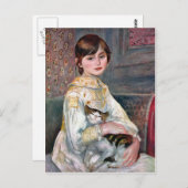 Julie Manet (Kind mit Katze) Renoir Postkarte (Vorne/Hinten)