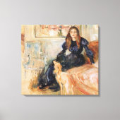 Julie Manet und ihr Greyhound (von Berthe Morisot) Leinwanddruck (Vorderseite)