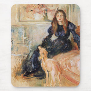 Julie Manet und ihr Greyhound (von Berthe Morisot) Mousepad