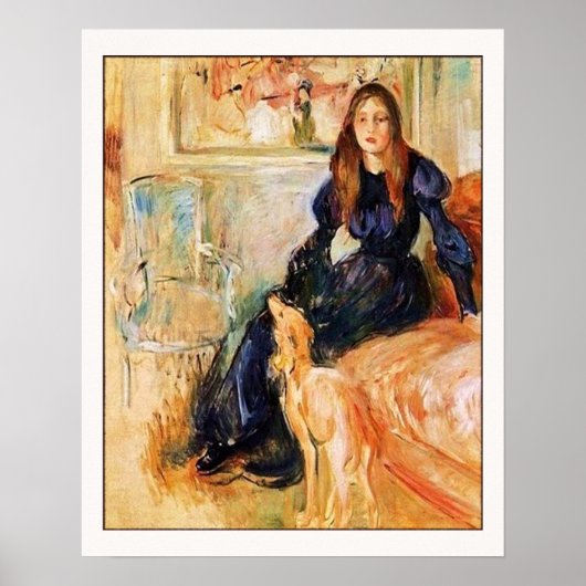 Julie Manet und ihre Greyhound Lärtes Poster (Vorne)
