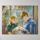 Julie mit ihrem Kindermädchen | Berthe Morisot Poster (Vorne)