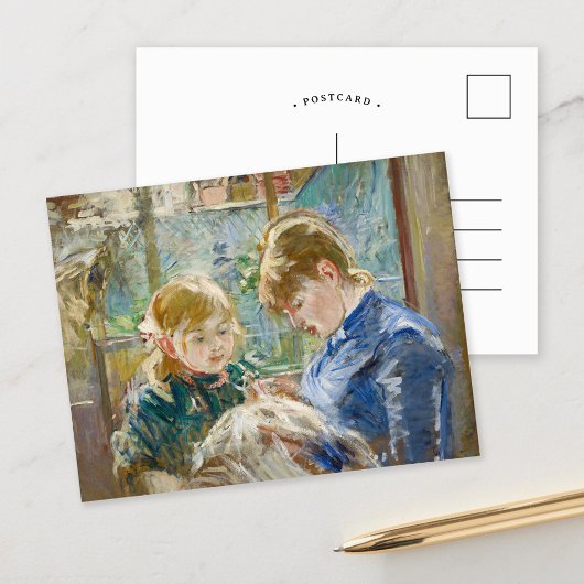 Julie mit ihrem Kindermädchen | Berthe Morisot Postkarte