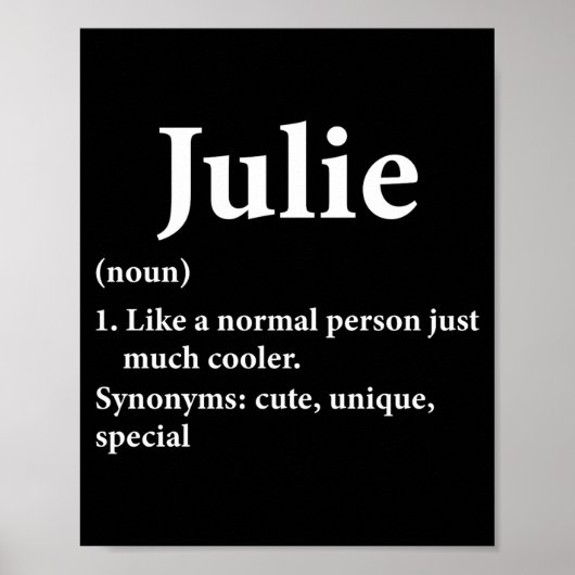 Julie Name Definition Funny D Poster (Vorne)