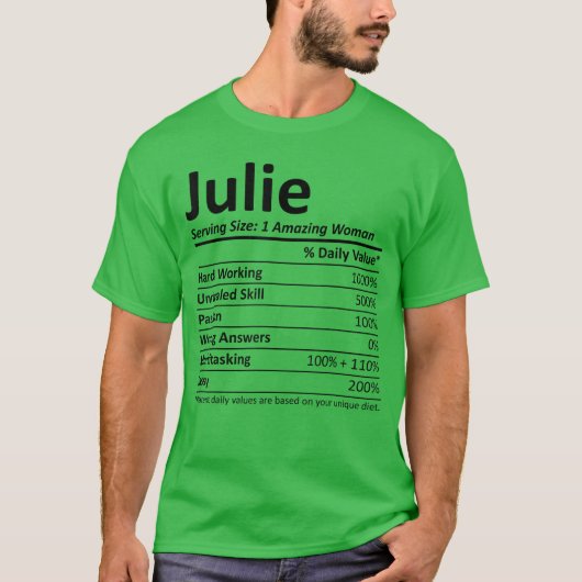 Julie Nutrition Personalized Name Funny Idea boy f T-Shirt (Vorderseite)