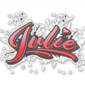 Julie red Heart Graffiti Aufkleber Sticker (Vorderseite)