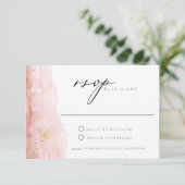 JULIEN Blush Pink Watercolor Wedding RSVP Einladung (Stehend Vorderseite)