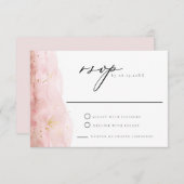 JULIEN Blush Pink Watercolor Wedding RSVP Einladung (Vorne/Hinten)