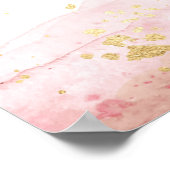 JULIEN Blush Watercolor Gold Verlobung Willkommen Poster (Ecke)