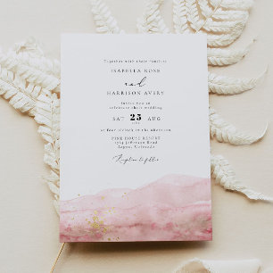JULIEN   Blush Watercolor Smudge Gold Wedding Einladung