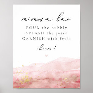 JULIEN Dusty Rose Blush Wasserfarbe Mimosa Bar Zei Poster