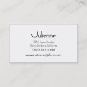 Julienne-Visitenkarte Visitenkarte (Rückseite)