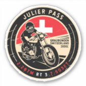 Julier Pass | Schweiz | Motorrad Aufkleber (Vorderseite)