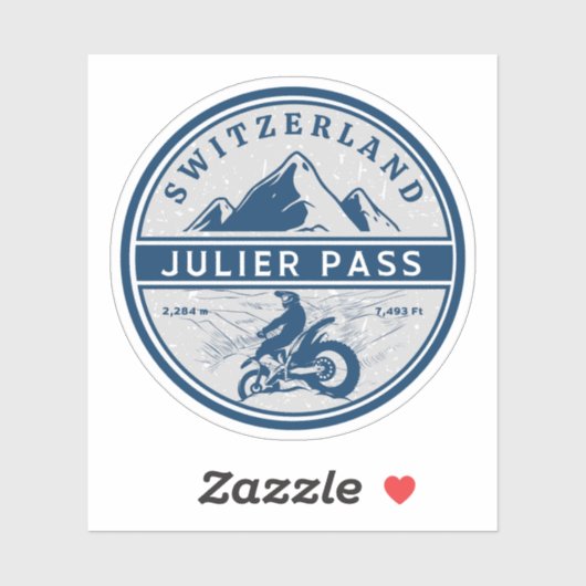 Julier Pass Schweizer Alpen Motorrad-Tour Aufkleber (Blatt)