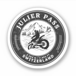 Julierpass Schweiz-Alpen Motorradtour Aufkleber