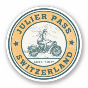 Julierpass Schweizer Alpen Motorrad-Tour Geschenke Aufkleber