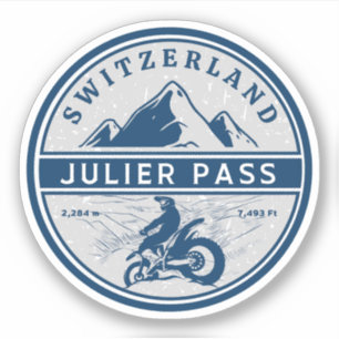 Julierpass Schweizer Alpen Motorradtour Aufkleber