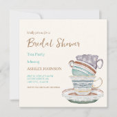 JULIET Tea Set Party Bridal Dusche Einladung (Vorderseite)