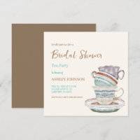 JULIET Tea Set Party Bridal Dusche Einladung