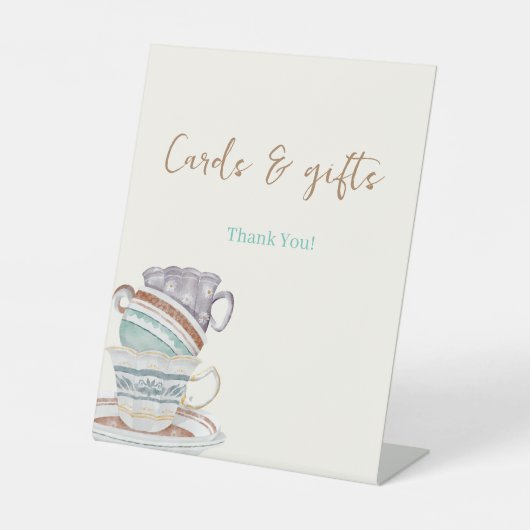 JULIET Tee Set Party Karten Geschenke Unterschrift Sockelschild (Vorderseite)