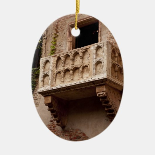 Juliets Balkon; Wo ist Romeo? Keramikornament (Vorne)