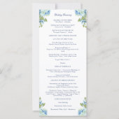 Juliette Blue Floral Catholic Wedding Program Mass (Rückseite)