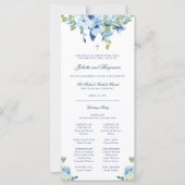 Juliette Blue Floral Catholic Wedding Program Mass (Vorderseite)