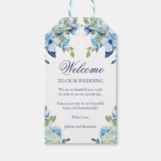 Juliette Blue Hotel Gäste Wedding Willkommensgesch Geschenkanhänger (Vorderseite)