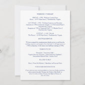 Juliette Blue Wedding Welcome Letter & Tour (Rückseite)