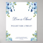 Juliette Dusty Blue Dessert Bar Wedding Sign Poster (Vorne)
