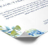 Juliette Dusty Blue Favors Wedding Sign Poster (Ecke)