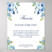 Juliette Dusty Blue Favors Wedding Sign Poster (Vorne)