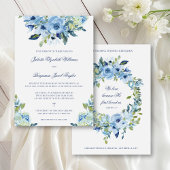 Juliette Dusty Blue Floral Christlich Wedding Einladung
