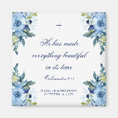 Juliette Dusty Blue Floral Christliche Gastgeschen Magnet (Vorne)