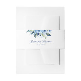 Juliette Dusty Blue Floral Classic Wedding Einladungsbanderole