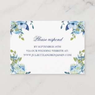 Juliette Dusty Blue Floral Wedding Website UAWG Begleitkarte