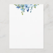 Juliette Dusty Blue Flowers Wedding Details Begleitkarte (Rückseite)