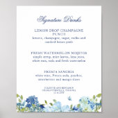 Juliette Dusty Blue Signature Drinks Wedding Sign Poster (Vorne)