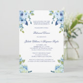 Juliette Dusty Blue Wedding Probe Dinner Einladung (Stehend Vorderseite)